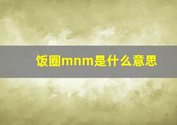 饭圈mnm是什么意思