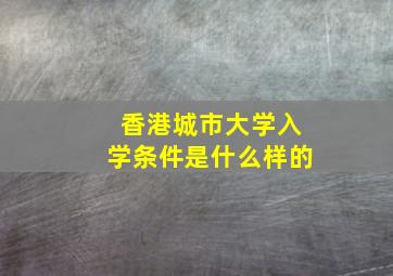 香港城市大学入学条件是什么样的