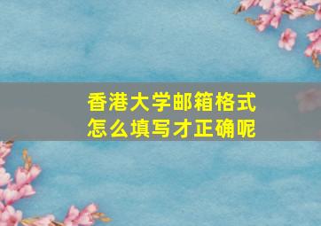 香港大学邮箱格式怎么填写才正确呢