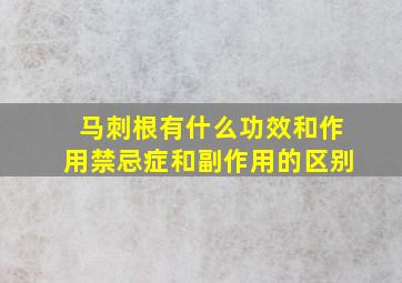 马刺根有什么功效和作用禁忌症和副作用的区别