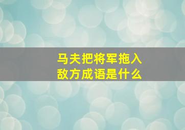 马夫把将军拖入敌方成语是什么