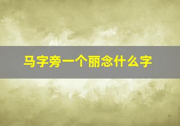 马字旁一个丽念什么字