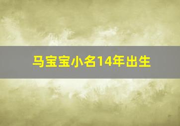 马宝宝小名14年出生