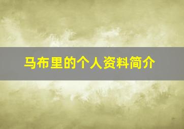 马布里的个人资料简介