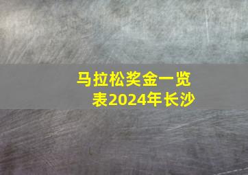 马拉松奖金一览表2024年长沙