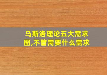 马斯洛理论五大需求图,不管需要什么需求