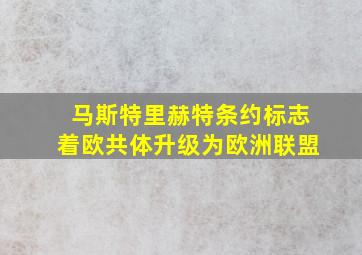 马斯特里赫特条约标志着欧共体升级为欧洲联盟