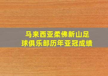 马来西亚柔佛新山足球俱乐部历年亚冠成绩