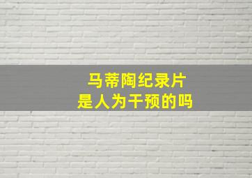 马蒂陶纪录片是人为干预的吗