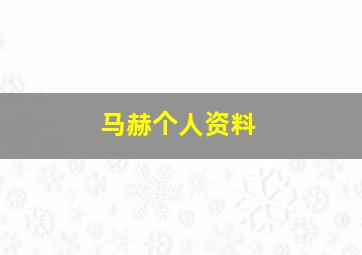 马赫个人资料