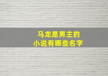 马龙是男主的小说有哪些名字