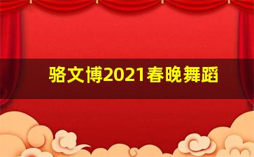 骆文博2021春晚舞蹈