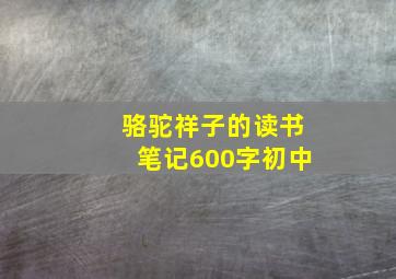 骆驼祥子的读书笔记600字初中