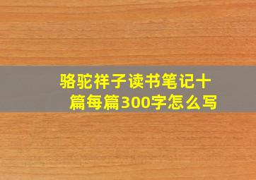 骆驼祥子读书笔记十篇每篇300字怎么写