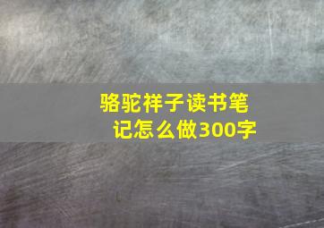 骆驼祥子读书笔记怎么做300字