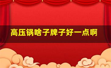 高压锅啥子牌子好一点啊