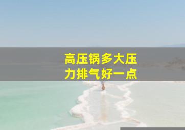 高压锅多大压力排气好一点