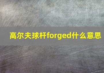 高尔夫球杆forged什么意思