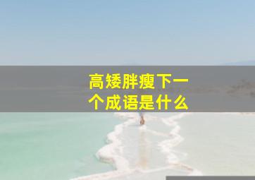 高矮胖瘦下一个成语是什么