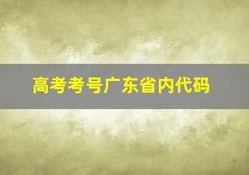 高考考号广东省内代码