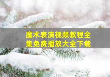 魔术表演视频教程全集免费播放大全下载