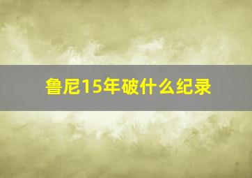 鲁尼15年破什么纪录