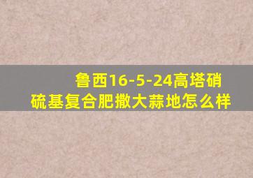 鲁西16-5-24高塔硝硫基复合肥撒大蒜地怎么样