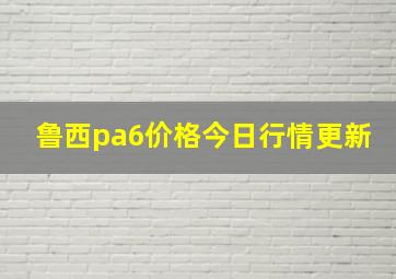 鲁西pa6价格今日行情更新