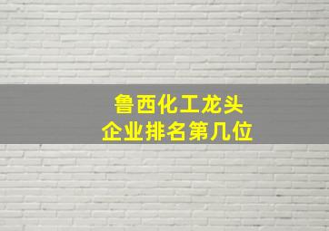 鲁西化工龙头企业排名第几位