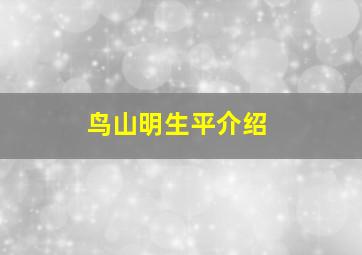 鸟山明生平介绍