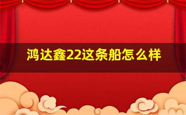 鸿达鑫22这条船怎么样