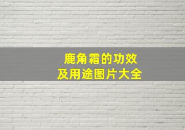 鹿角霜的功效及用途图片大全