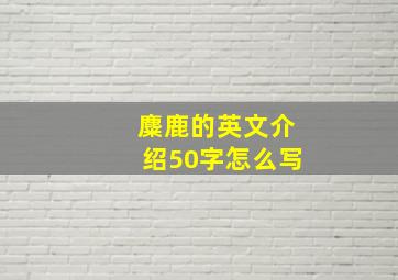 麋鹿的英文介绍50字怎么写