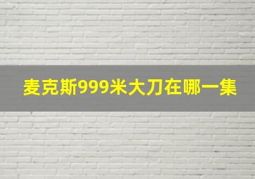 麦克斯999米大刀在哪一集