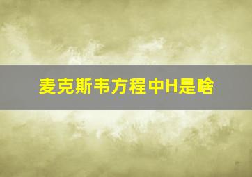 麦克斯韦方程中H是啥