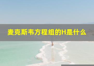 麦克斯韦方程组的H是什么