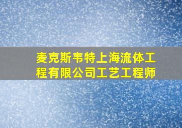 麦克斯韦特上海流体工程有限公司工艺工程师