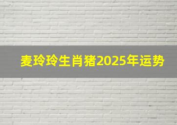 麦玲玲生肖猪2025年运势