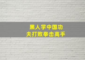 黑人学中国功夫打败拳击高手