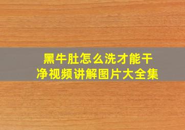 黑牛肚怎么洗才能干净视频讲解图片大全集