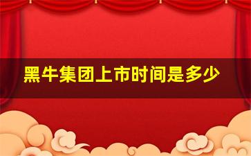 黑牛集团上市时间是多少