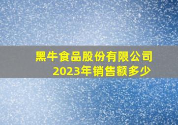 黑牛食品股份有限公司2023年销售额多少