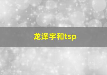 龙泽宇和tsp