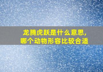 龙腾虎跃是什么意思,哪个动物形容比较合适