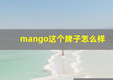 mango这个牌子怎么样