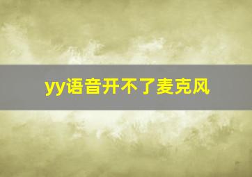 yy语音开不了麦克风