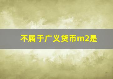 不属于广义货币m2是