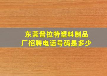 东莞普拉特塑料制品厂招聘电话号码是多少