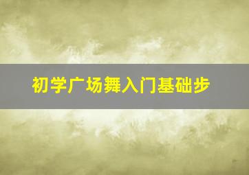 初学广场舞入门基础步