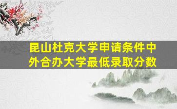 昆山杜克大学申请条件中外合办大学最低录取分数